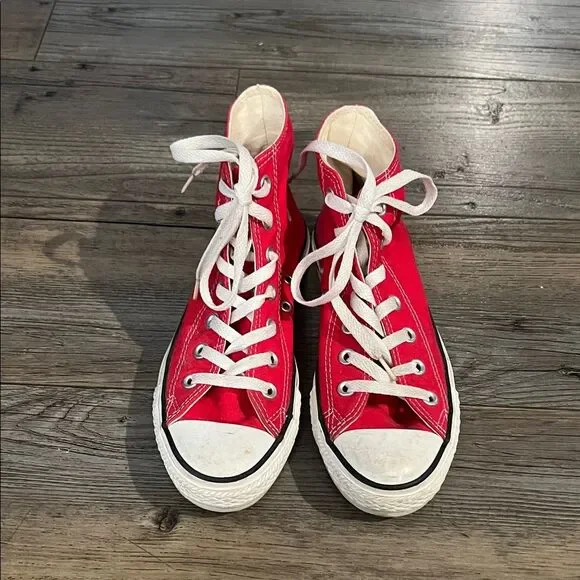 Converse Classic Red High-Tops with White Accents - Picture 6 of 8